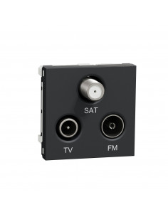 Unica prise TV + FM + SAT 2 mod Anthracite méca seul SCHNEIDER NU345054
