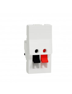 Unica prise haut-parleur 1 sortie rouge et 1 noire 1 mod Blanc méca seul SCHNEIDER NU348718