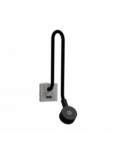 Unica liseuse avec chargeur USB A 2,1A 2 mod Alu SCHNEIDER NU360330