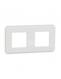 Unica Pro plaque de finition Blanc 2 postes SCHNEIDER NU400418