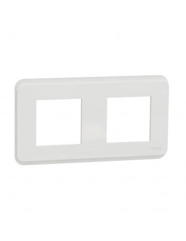 Unica Pro plaque de finition Blanc antimicrobien 2 postes SCHNEIDER NU400420