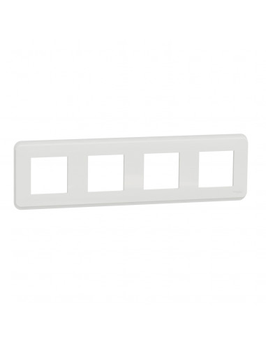 Unica Pro plaque de finition Blanc 4 postes SCHNEIDER NU400818