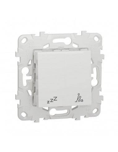 Unica commande pour indicateur de chambre hôtel Blanc mécanisme + support SCHNEIDER NU521718