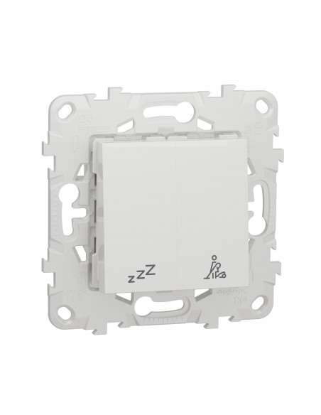 Unica commande pour indicateur de chambre hôtel Blanc mécanisme + support SCHNEIDER NU521718