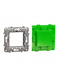Unica support de fixation 2 modules avec protection de chantier zamac SCHNEIDER NU7002C 2