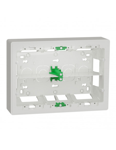 Unica boîte de concentration saillie 2 rang de 8 mod Blanc anti à compl SCHNEIDER NU821820