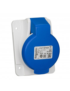 PratiKa socle de prise inclinée -16A 2P+T 200-250 V CA- IP44 à vis SCHNEIDER PKF16F423