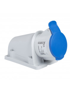 Socle prise BT saille inclinée connexion vis IP44 16 A 2P+T 200-250 V SCHNEIDER PKF16W423