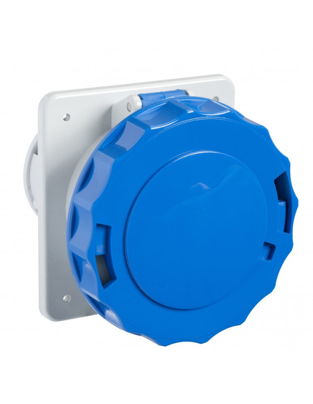 PratiKa socle prise industrielle droite 32A IP67 220 3P vis SCHNEIDER PKF32G723