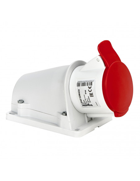 Socle prise BT saille inclinée connexion vis IP44 32 A 3P+T 380-415 V SCHNEIDER PKF32W434