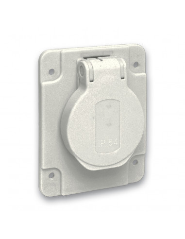 PratiKa socle de prise NF 65x85mm 2P+T 10-16 A IP54 connex. arr. gris SCHNEIDER PKN61G