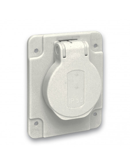 PratiKa socle de prise NF 65x85mm 2P+T 10-16 A IP54 connex. arr. gris SCHNEIDER PKN61G