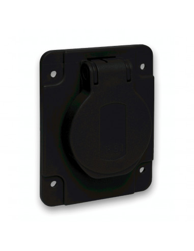 PratiKa socle de prise NF 65x85mm 2P+T 10-16 A IP54 connex. arr. noir SCHNEIDER PKN61N