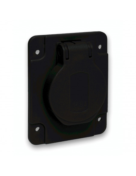 PratiKa socle de prise NF 65x85mm 2P+T 10-16 A IP54 connex. arr. noir SCHNEIDER PKN61N