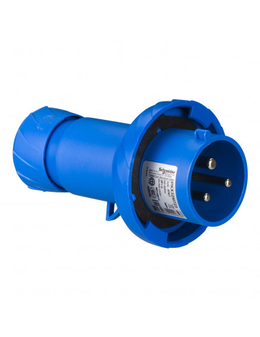 PratiKa fiche mobile industrielle droite 32 A 2P+T 200-250 V CA IP67 SCHNEIDER PKX32M723