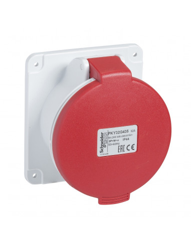 PratiKa socle de prise industrielle droite 16 A 3P+N+T 380-415 V CA IP44 SCHNEIDER PKY16G435
