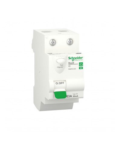 Resi9 XE interrupteur différentiel 2P 63A 30mA Type AC embrochable SCHNEIDER R9ERC263
