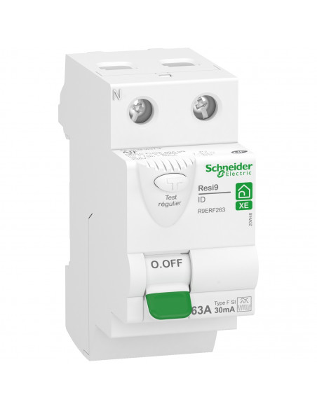 RESI9 XE interrupteur différentiel 2P 63A 30mA Type Fsi embrochable SCHNEIDER R9ERF263