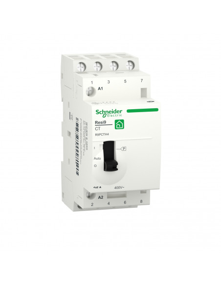Resi9 XP contacteur heures creuses 4NO 25A commande manuelle SCHNEIDER R9PCTH4