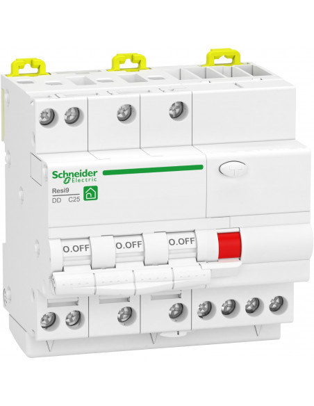 Resi9 XP disjoncteur différentiel 3P+N 10A 30mA courbe C type Asi SCHNEIDER R9PDCS10