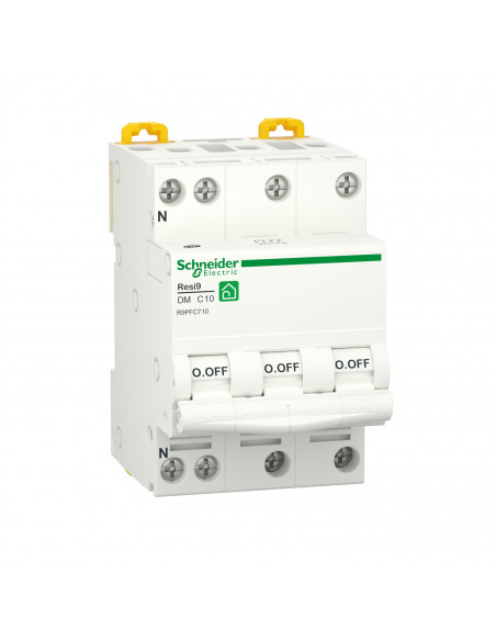 Resi9 XP disjoncteur modulaire 3P+N 10A courbe C peignable SCHNEIDER R9PFC710