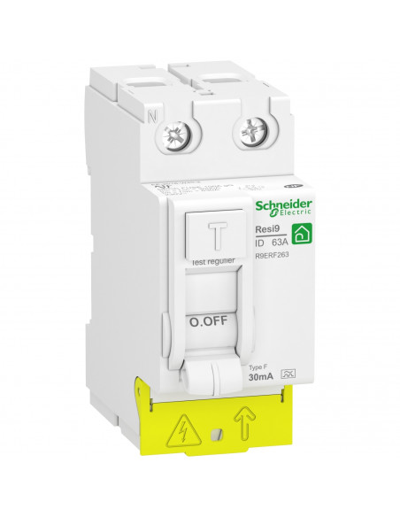 RESI9 XP interrupteur différentiel 2 Pôles 63A 30mA Type Fsi peignable SCHNEIDER R9PRF263