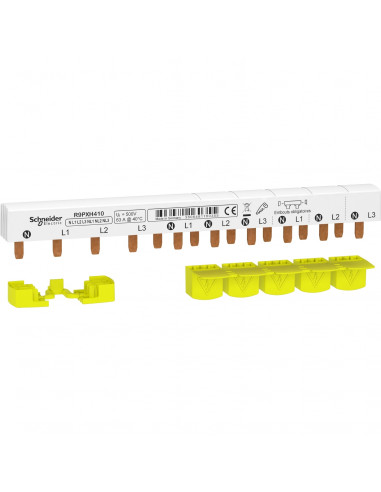 Resi9 XP peigne monobloc 3P+N 63A 10 modules cache dents SCHNEIDER R9PXH410