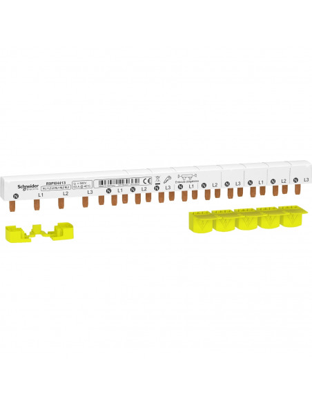 Resi9 XP peigne monobloc 3P+N 63A 13 modules cache dents SCHNEIDER R9PXH413