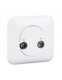 Ovalis prise TV avec plaque SCHNEIDER 2