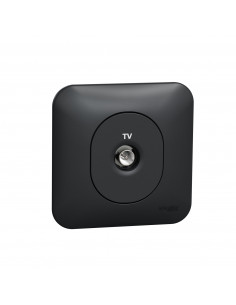Ovalis prise TV simple fixation avec griffes Avec plaque -Anthracite SCHNEIDER S465405 2