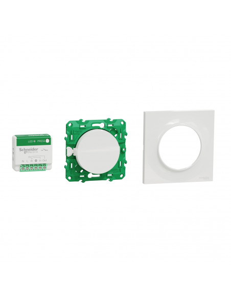Kit Odace SFSP actionneur micro + Interrupteur + plaque style blanc SCHNEIDER S520192K
