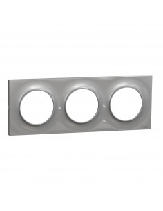 ODACE STYL PLAQUE ALU 3 POSTES HORIZ./VERT. ENTRAXE 71MM SCHNEIDER S520706E