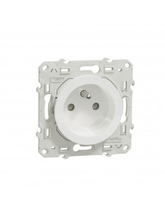ODACE PRISE DE COURANT 2P+T BLANC A GRIFFES CONNEXION VIS SCHNEIDER S525039