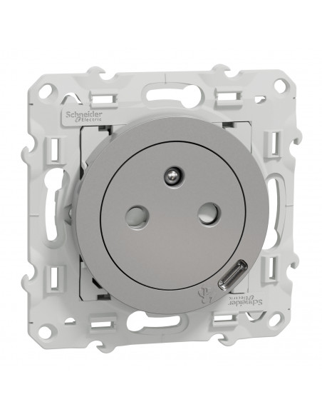 Odace Prise affleurante + usb C10.5W aluminium SCHNEIDER S530089