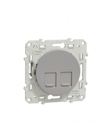Odace prise double RJ45 grade 3 multimédia cat. 6 STP à vis SCHNEIDER