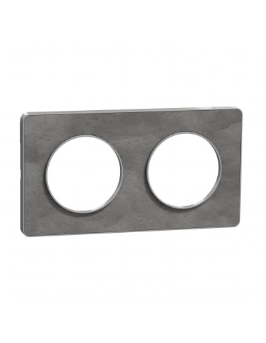 PLAQUE ARDOISE AVEC LISERÉ ALU 2 POSTES HORIZAL VERTICAL ENTRAXE 71 MM SHNEIDER S530804V