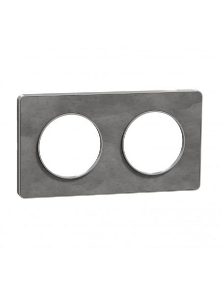 PLAQUE ARDOISE AVEC LISERÉ ALU 2 POSTES HORIZAL VERTICAL ENTRAXE 71 MM SHNEIDER S530804V