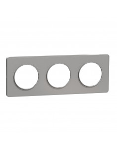Odace Touch plaque Alu 3 postes horiz. ou vert. entraxe 71mm SCHNEIDER S530806