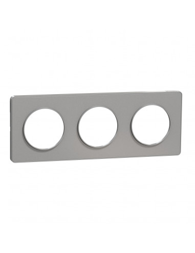 Odace Touch plaque Alu 3 postes horiz. ou vert. entraxe 71mm SCHNEIDER S530806