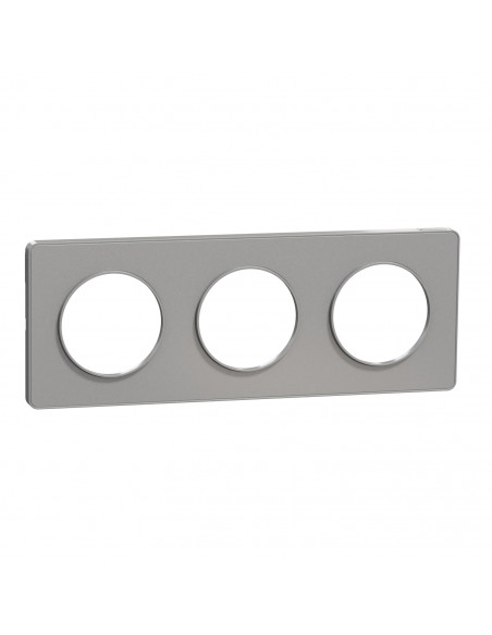 Odace Touch plaque Alu 3 postes horiz. ou vert. entraxe 71mm SCHNEIDER S530806