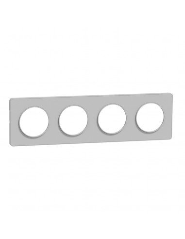 Odace Touch plaque Alu 4 postes horiz. ou vert. entraxe 71mm SCHNEIDER S530808