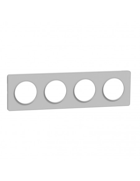 Odace Touch plaque Alu 4 postes horiz. ou vert. entraxe 71mm SCHNEIDER S530808