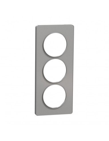 Odace Touch plaque Alu verticaux entraxe 57mm SCHNEIDER
