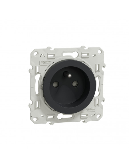 Odace prise de courant 2P+T Anthracite à vis connexion rapide SCHNEIDER S540059