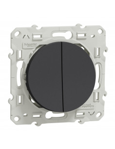 ODACE VA-ET-VIENT AVEC POUSSOIR ANTHRACITE 10A SCHNEIDER S540285