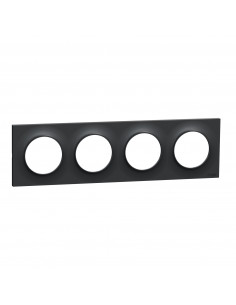 ODACE STYL PLAQUE ANTHRACITE 4 POSTES HORIZ./VERT. ENTRAXE 71MM SCHNEIDER S540708