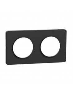 ODACE TOUCH PLAQUE ANTHRACITE 2 POSTES HORIZ. OU VERT. ENTRAXE 71MM SCHNEIDER S540804