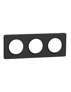ODACE TOUCH PLAQUE ANTHRACITE 3 POSTES HORIZ. OU VERT. ENTRAXE 71MM SCHNEIDER S540806