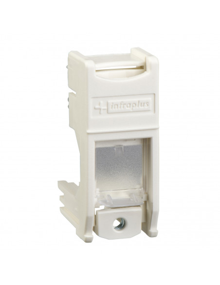 Support multiplus pour RJ45 S-ONE adaptable blanc avec volet  SCHNEIDER VDI9900