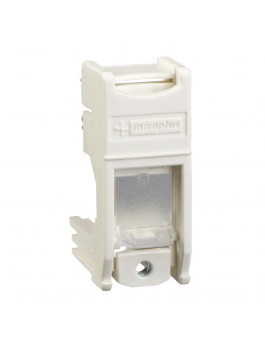 Support multiplus pour RJ45 S-ONE adaptable blanc avec volet  SCHNEIDER VDI9900